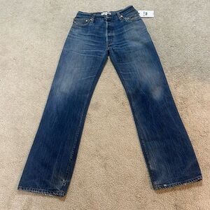 Re/Done Blue Straight Leg Jeans. Washed but never worn.